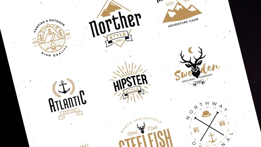 Free Logo Template Pack Hipster Retro Style