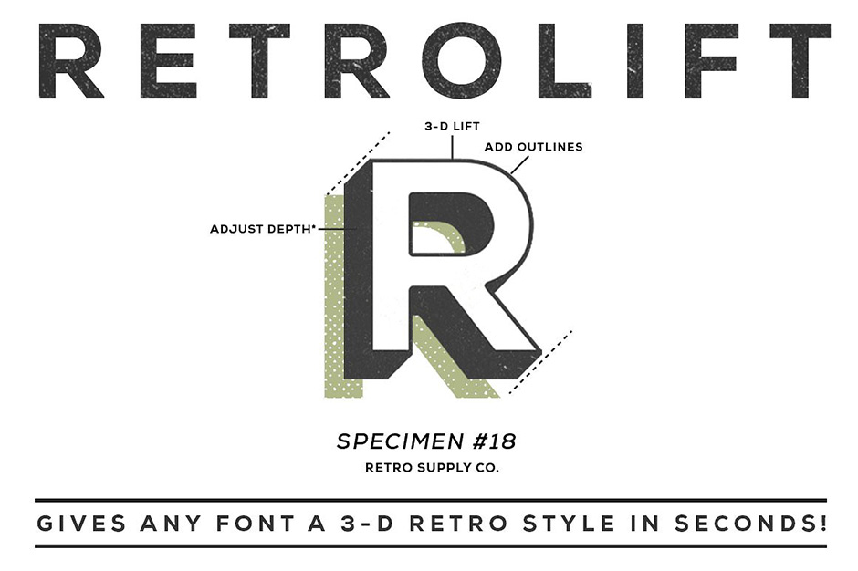 Retro Lift - A 3D Shadow Font