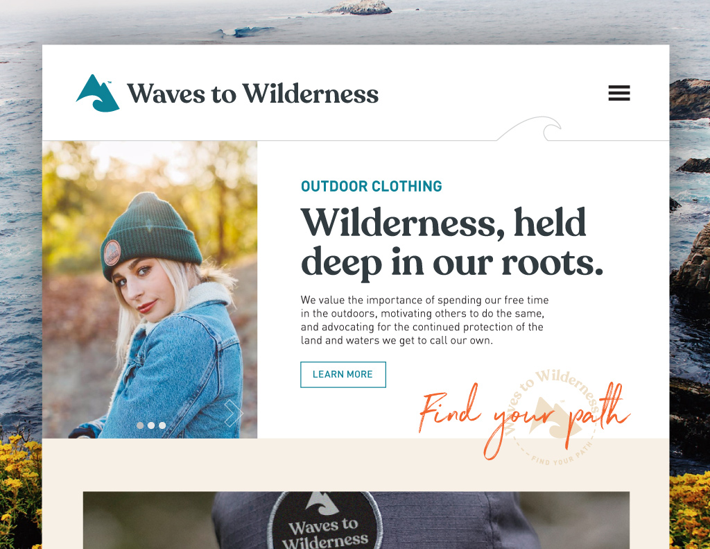 Waves to Wilderness Website Mock