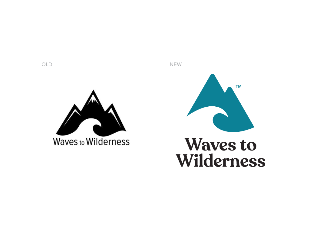 Waves to Wilderness Old Logo VS New Logo
